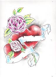 They can be worn just about anywhere, but are commonly tattooed as armbands, lower back, upper back, on ankles, or shoulders. Hearts And Roses Cute Heart Drawings Heart Drawing Tattoo Design Drawings