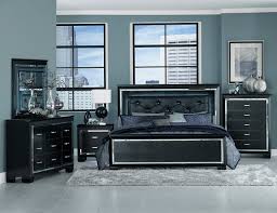 Allura Black Led Panel Bedroom Set Black Bedroom Furniture Set Bedroom Sets Queen Black Bedroom Furniture