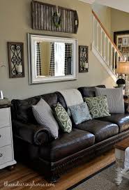 With a huge selection in stock, we offer interest free finance and fast delivery options all over the uk and ireland. Brown Leather Couch Living Room Decoration Adding A Mirror Above The Sofa Is A Great Way To Cr Leather Couches Living Room Couch Decor Rustic Living Room