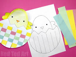 Print out the file on white a4 or letter size paper or cardstock. Easter Egg Chick Paper Weaving Red Ted Art Make Crafting With Kids Easy Fun