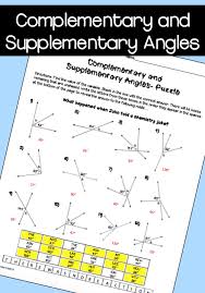 Complementary And Supplementary Angles Practice Activity Worksheet Fun Way To Review Comple Supplementary Angles Geometry Worksheets Free Printable Worksheets