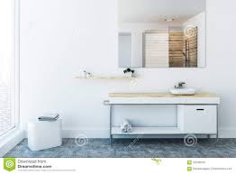 white sink vanity unit in loft bathroom