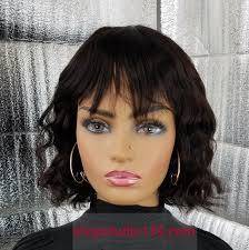 100% human hair short and sassy bob wig