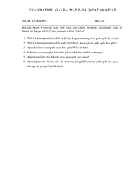 Dalil tentang qada dan qadar. Doc Pai 12 Tugas 2 Iman Qada Dan Qadar Raditya Putra Academia Edu