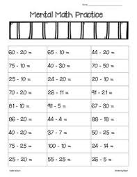 Mental Math Subtraction Practice Worksheet 2 Digit Actividades De Matematicas Preescolares Ejercicios Matematicas Primaria Actividades De Matematicas