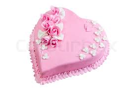 Sie können den kuchen auch in einer springform (ø 26 cm) backen. Rosa Kuchen Herzen Zum Valentinstag Stock Bild Colourbox