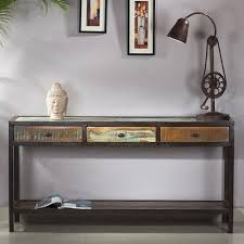 Industrial Console Table 3 Drawer Marseille Industrial Console Tables Coffee Table White Minimalist Side Table