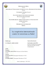 Center for the analysis of terrorism ‒ cat. Pdf La Cooperation Internationale Contre Le Terrorisme Au Sahel