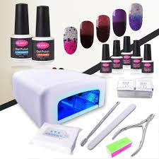Amazon Com Gel Nail Polish Kit With Uv Light Clavuz 5pcs Soak Off Gel Nail Polish Base And Top Coat Set Color Changing Nail Polish 36w Uv Nail Lamp Manicure Tool Kit