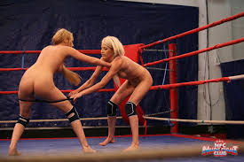 Blondes with tight pussies and juicy tits Antonya and Blanche fight and  strip