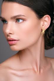 Sterling Silver Gold Stud Earrings Gold Earring Studs Gold Hypoallergenic  Earrings Unusual Minimalist Earrings Gift for Her