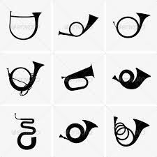 Vectors Hunting Horns Graphicriver Horns Music Tattoo Designs Music Silhouette