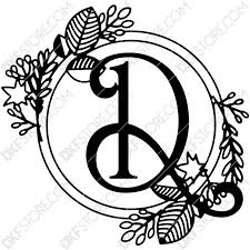 Monogram Plaque Letter D Decorative Floral Frame Modern Minimalist Fire Pit Custom Fire Pit