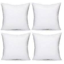 Acanva Decorative Square Throw Pillow Inserts Hypoallergenic Euro Form Stuffer Cushion Sham Filler 22 L X 22 W White Set Of 4 Walmart Com Hypoallergenic Pillows Throw Pillow Inserts Pillow Inserts