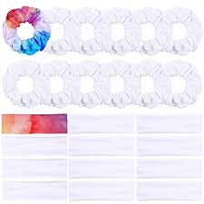 With all the colorful hair ties it looks like a jar of candy: Amazon Com Watinc 24 Pcs White Scrunchies Hairbands For Tie Dye Diy Plain Cotton Hair Scrunchie Elastic Headband Scrunchy Traceless Hair Ties Ponytail Holder Hair Accessories For Women Beauty