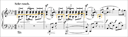 Piano fingerings for R. SCHUMANN | Fantasiestücke, Op. 12: II. Aufschwung:  mm. 1–5 — Piano Tricks