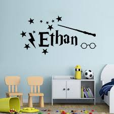 harry potter vinyl wall sticker personalized baby name wall