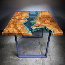 River Dining Table Wood Table Resin Patio Furniture Wood Table Design