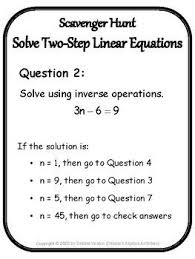 Solve Two Step Linear Equations Scavenger Hunt Digital Distance Learning In 2020 Solving Linear Equations Linear Equations Linear Function