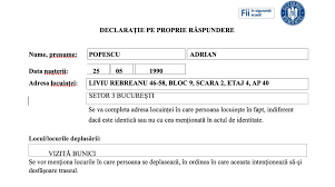 Declaratie propria raspundere, guvern, raed arafat. Model Cum Se CompleteazÄƒ Corect DeclaraÈ›ia Pe Proprie RÄƒspundere Pentru IeÈ™ire Din CasÄƒ PoliÈ›ie