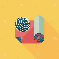 For over 25 years, gaiam is the #1 innovator of premium yoga mats, yoga props, yoga clothing, and yoga accessories, inspiring fitness and yoga dvds. Yoga Mat And Ball Flat Icon With Long Shadow Royalty Free Cliparts Vectors And Stock Illustration Image 32134884