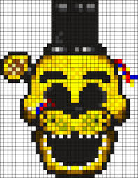 Fnaf Golden Freddy Pixel Art Pattern Anime Pixel Art Easy Pixel Art