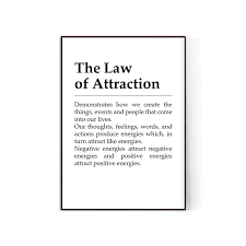 The Law Of Attraction Definition Print Motivational Print Inspirational Poster Typography Modern Wall Art Digital Download Motivational Prints Inspirational Posters Law Of Attraction