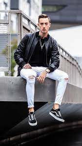 Outfit Ideas To Bring Your Leather Jacket Back To Life Mens Fashion Sweaters Mens Casual Outfits Mens Outfits