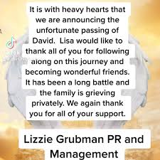 We are sad to announce the passing of David. Lisa would like to thank all  of you for following along