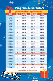 Program de lucru departamentul relații clienți: Program SÄrbÄtori 2019 Sun Plaza Sun Plaza