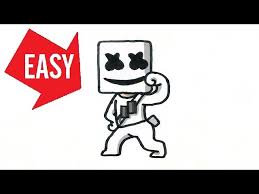 Marshmello was first added to the game in fortnite chapter 1 season 7. How To Draw Marshmello Dance Marsh Walk Fortnite Skins Easy Cute Drawing Jolly Art Negi Youtube