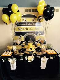 See all the photos, food, decoration, favors, cake and more for this cute bumble bee baby shower! Bumble Bee Themed Baby Shower Baby Shower Party Ideas Photo 2 Of 19 Bumble Bee Baby Shower Bee Baby Shower Theme Bee Baby Shower