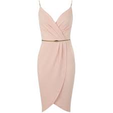 Miss Selfridge Coral Wrap Pencil Dress Pink Dress Short Wrap Dress Short Short Coral Dress