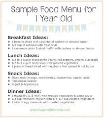 Sample Menu For One Year Old What Your Child Should Eat At Each Meal Baby Food Recipes Toddler Menu Baby Eating