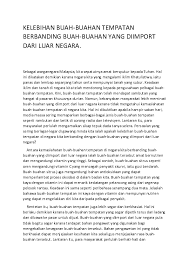 Buah buahan tempatan juga mudah didapati terutama pada musim buah buahan. Doc Karangan Kemaslahatan Buah Buahan Tempatan Janani Elangovan Academia Edu