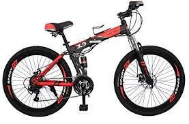Vlra hummer bicycle disc brake; Vlra X7 Land Rover Folding Bike 26 Inch 24speed Mountain Bike Suspended Disc Brake Bicycle Black Red Buy Online At Best Price In Uae Amazon Ae