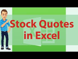 Check spelling or type a new query. How To Get Stock Quotes In Excel Spreadsheet Youtube