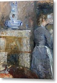 The mother and sister of the artist. Berthe Morisot In The Dining Room Canvas Wall Art Portrait Print Home Garden Home Decor Posters Prints