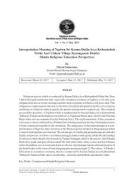 Mereka adalah warga yang berjasa. Pdf Interpretation Meaning Of Ngaben For Krama Dadia Arya Kubontubuh Tirtha Sari Ulakan Village Karangasem District Hindu Religious Education Perspective