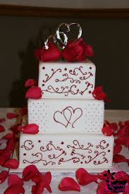 Enticing Cakes Inc Bakery Wedding Cakes Peterborough Ontario Red Rose Wedding Cake Wedding Cake Red Heart Wedding Cakes