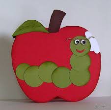 Une Pomme Et Son Ver De Terre Activite Manuelle Pomme Carte Herisson Dessin