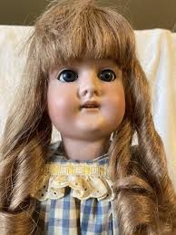 Antique 22” Carl Hartmann Doll With Great Outfit & Human Hair Wig