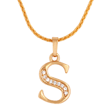 Rk Fashion 18k Gold Plated Letter S Design Locket With Cubic