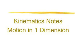 Kinematics Notes Motion In 1 Dimension Physics C 1 D Motion Physics Motion Graphing