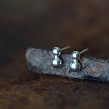 Elegant Double Dot Stud Earrings Sterling Silver Cookonstrike