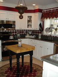 fascinating red black white kitchen