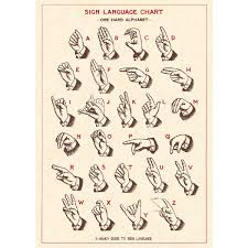 details about sign language alphabet chart vintage style poster ephemera