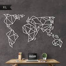 World Map White Beyaz Boya Tablolar Siyah Boya