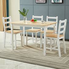 Maybe you would like to learn more about one of these? Modern Dining Table Chairs 5 Set Wooden Rectangular Kitchen Furniture White Oak Ebay