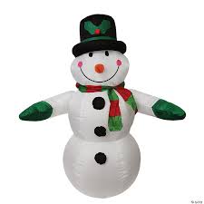 The smaller bulbs and décor items you use on your indoor christmas tree will disappear on an outdoor tree. Lb International 4 Black And White Inflatable Snowman Christmas Outdoor Decor Oriental Trading